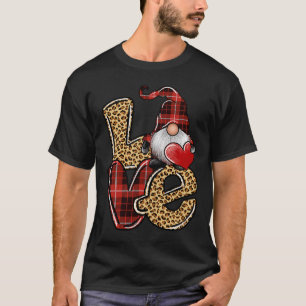 Camiseta DIA DE OS NAMORADOS Adorável Xadrez Leopard Buffal