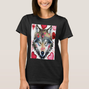 Camiseta Dia de os namorados Amor Coração Namorada Lobo Bon
