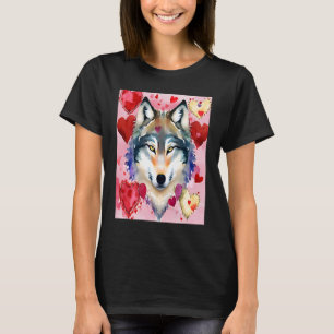 Camiseta Dia de os namorados Amor Coração Namorada Lobo Bon