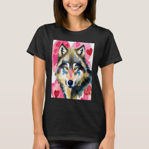 Camiseta Dia de os namorados Amor Coração Namorada Lobo Bon