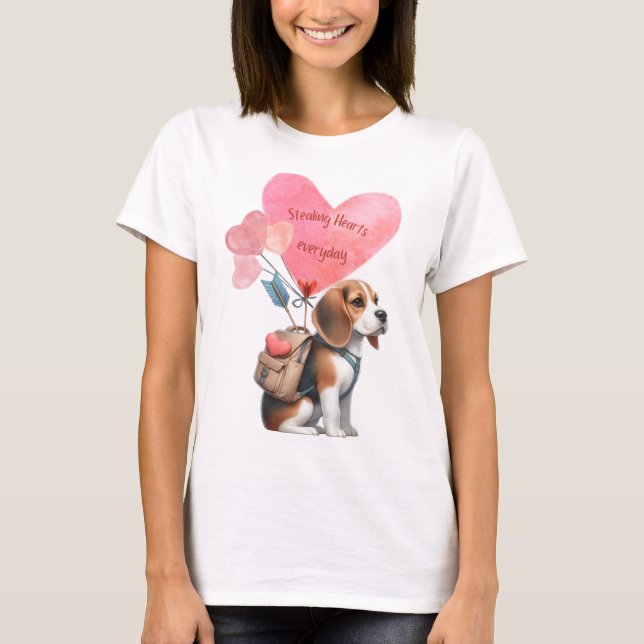 Camiseta dia de os namorados Beagle (Frente)