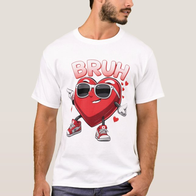 Camiseta Dia de os namorados 'Bruh Heart', Estação do Amor (Frente)