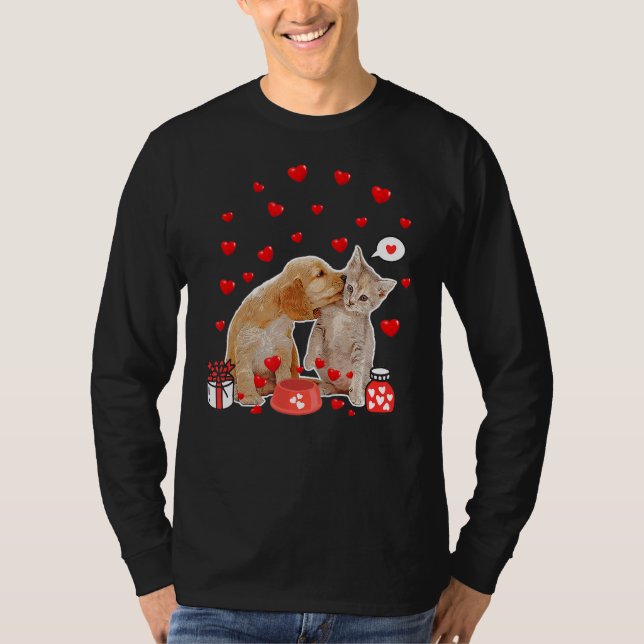 Camiseta Dia de os namorados Cão Cachorro Pó Cão Cachorro P (Frente)