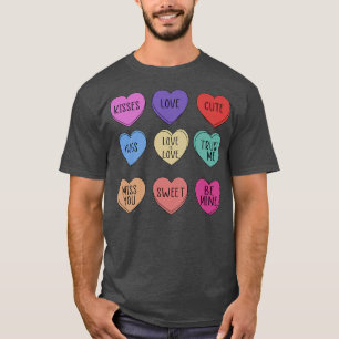 Camiseta Dia de os namorados Cardíaco Adorável Abraço Beija