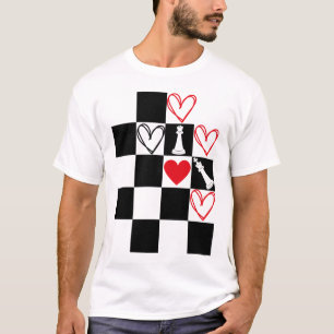Camiseta Dia de os namorados Cardíaco Preto&Branco da Placa