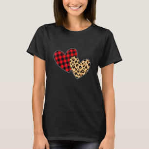 Camiseta Dia de os namorados Com Amor Coração Leopardo Xadr