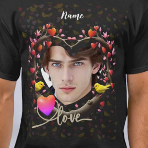 Camiseta Dia de os namorados com ave canária