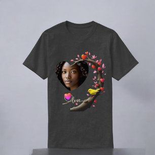 Camiseta Dia de os namorados com ave canária