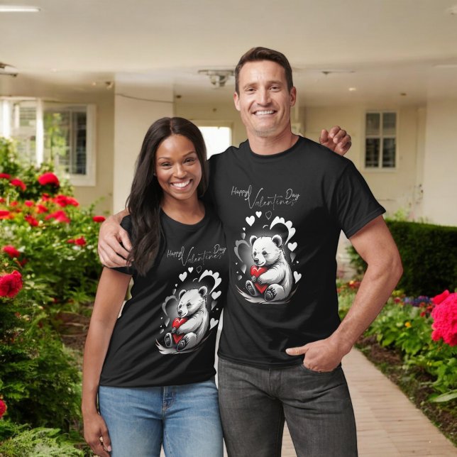 Camiseta Dia de os namorados com Urso Rico (Criador carregado)
