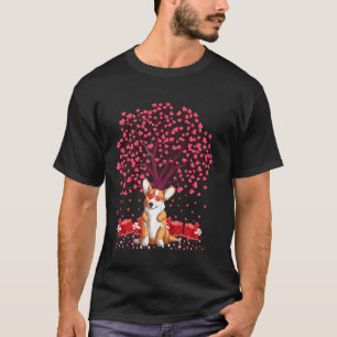 Camiseta Dia de os namorados Corgi Dog Cardigan Welsh Corgi