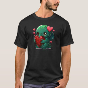 Camiseta Dia de os namorados Cthulhu Cute Único