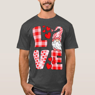 Camiseta Dia de os namorados Cute Love Heart Gnomo Pink Buf