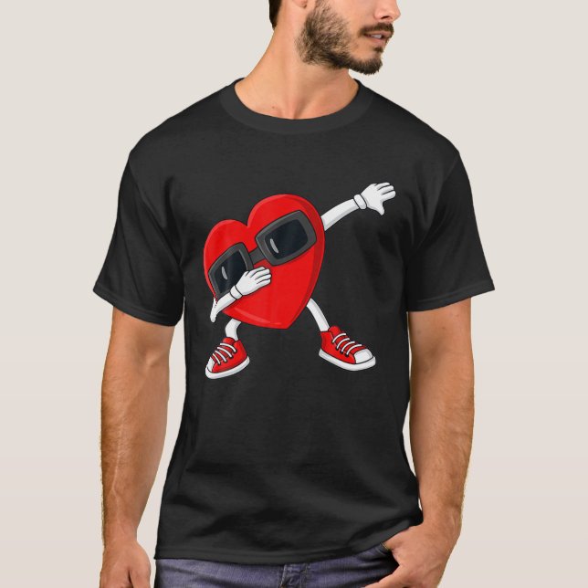 Camiseta Dia de os namorados Dabbing Heart Engraçado Boys G (Frente)