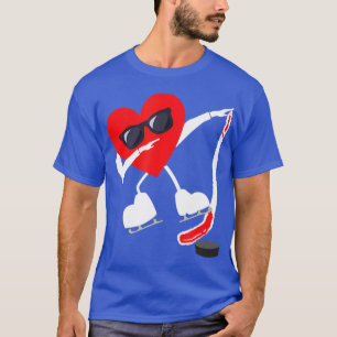 Camiseta Dia de os namorados Dabbing Heart Hockey Stick