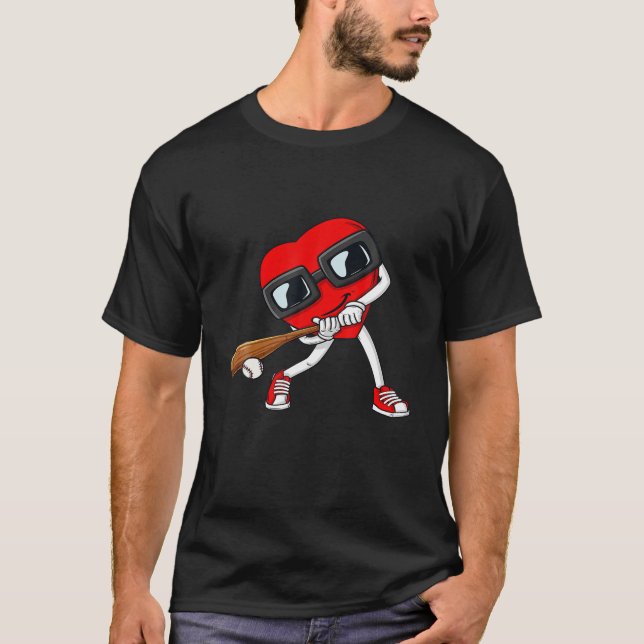 Camiseta Dia de os namorados de Baseball Engraçado Meninos  (Frente)