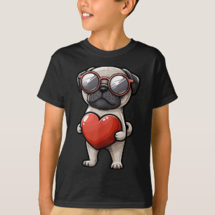 Camiseta Dia de os namorados de Cachorro Cortado Fevereiro 
