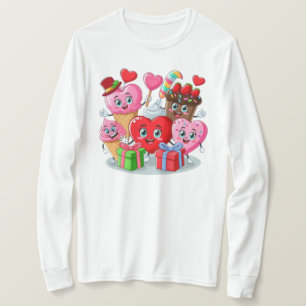 Camiseta Dia de os namorados de Cartoon Heart & Sweet amigo