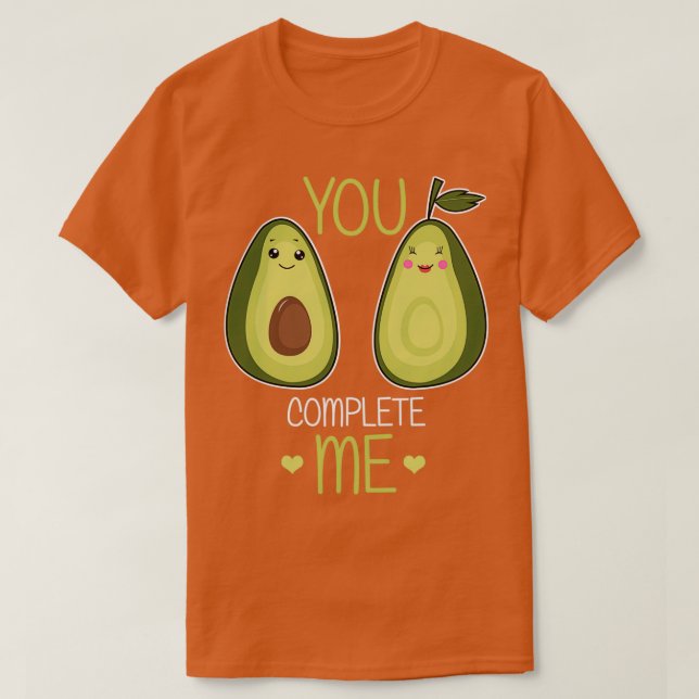 Camiseta Dia de os namorados de Casais Avocado (Frente do Design)