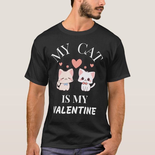 Camiseta Dia de os namorados de Cat Lover - Meu ga (Frente)