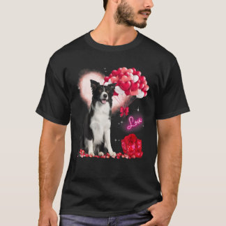 Camiseta Dia de os namorados de Coração de Collie Balão de