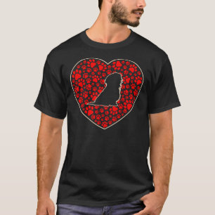 Camiseta Dia de os namorados de Coração do Pws Heart Shih