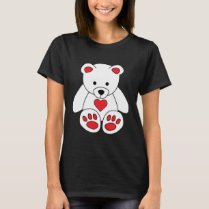 Camiseta Dia de os namorados De Coração Do Urso Branco Eu T