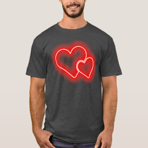 Camiseta Dia de os namorados de Corações Duplos