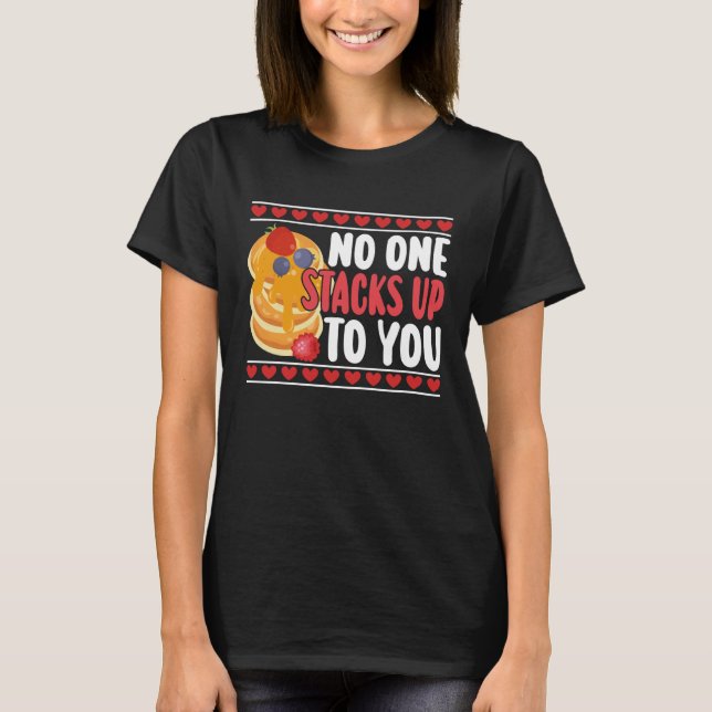 Camiseta Dia de os namorados De Crianças Pancake Ninguém Pe (Frente)