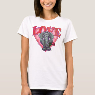 Camiseta Dia de os namorados de elefante