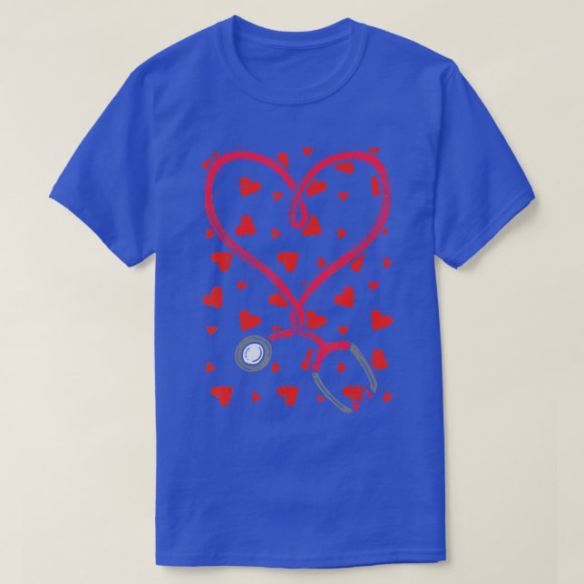 Camiseta Dia de os namorados de Enfermagem de Amor Cuto com (Frente do Design)