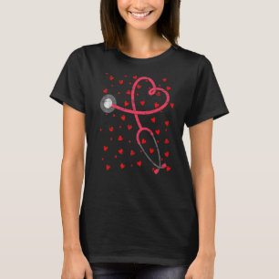 Camiseta Dia de os namorados de Enfermagem de Amor Cuto com