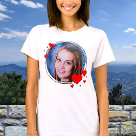 Camiseta Dia de os namorados de Fotos Enquadrada pelo Red H