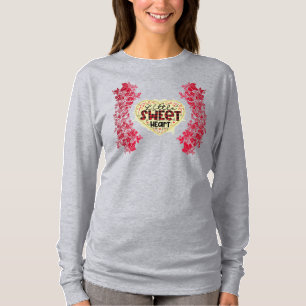 Camiseta Dia de os namorados de Leve Longa do Coração Trend
