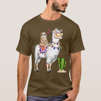 Camiseta Dia de os namorados de Llama em Cute Sloth