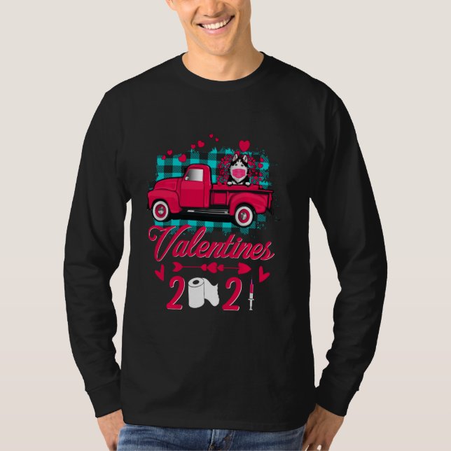 Camiseta Dia de os namorados De Máscara De rouco 2021 Truck (Frente)
