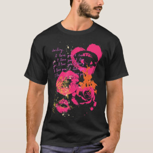 Camiseta Dia de os namorados de Mensagens de Amor Retiradas