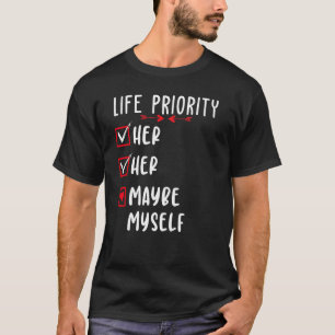 Camiseta Dia de os namorados De Namorado De Prioridade De V