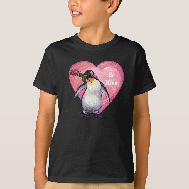 Camiseta Dia de os namorados de pinguim (Frente)