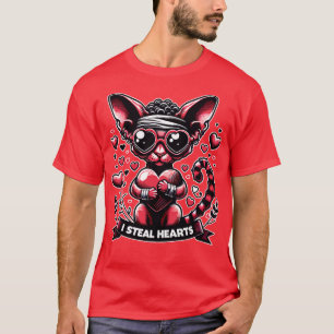 Camiseta Dia de os namorados Devon Rex Cat
