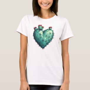 Camiseta Dia de os namorados do Coração de Cactus