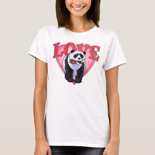 Camiseta Dia de os namorados do Urso Panda (Frente)