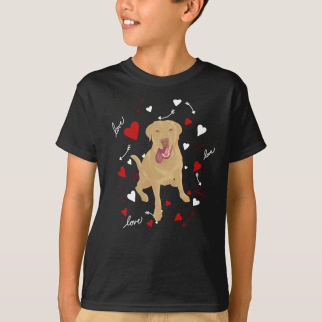 Camiseta Dia de os namorados Dudley Labrador (Frente)