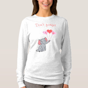 Camiseta Dia de os namorados elefante bonito