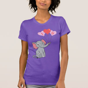 Camiseta Dia de os namorados elefante bonito