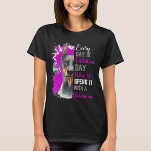 Camiseta Dia de os namorados Engraçado Doberman Mãe Proprie
