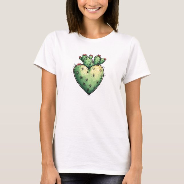 Camiseta Dia de os namorados Engraçado e Engraçado Cactus H (Frente)