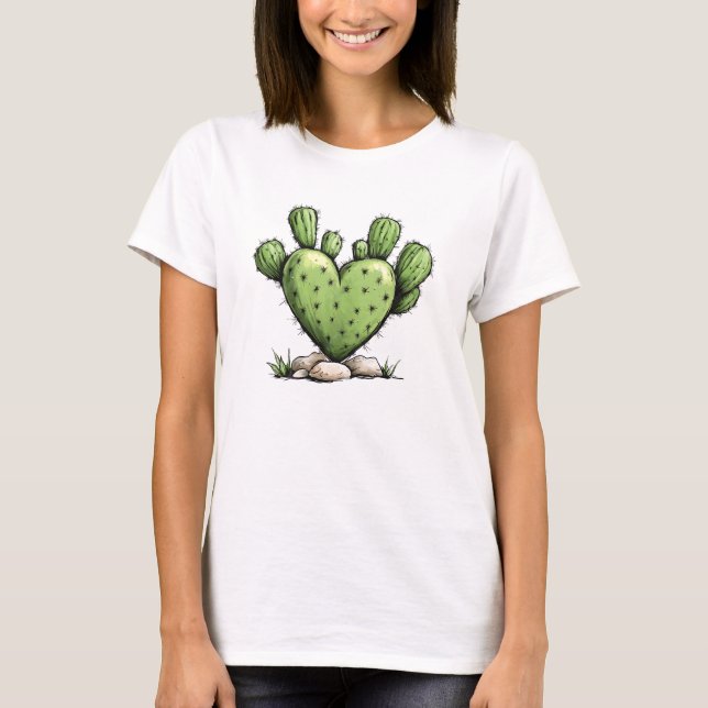 Camiseta Dia de os namorados Engraçado e Engraçado Cactus H (Frente)
