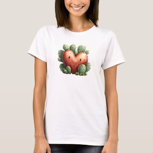 Camiseta Dia de os namorados Engraçado e Engraçado Cactus H (Frente)