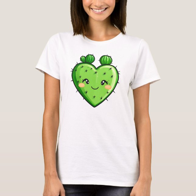 Camiseta Dia de os namorados Engraçado e Engraçado Cactus H (Frente)
