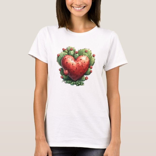 Camiseta Dia de os namorados Engraçado e Engraçado Cactus H (Frente)